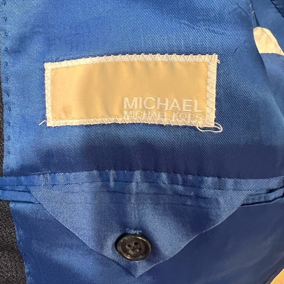 Michael Kors Suit Jacket Men Size 42 Long Navy Blue Wool/silk 3 Button Closure - Picture 6 of 10